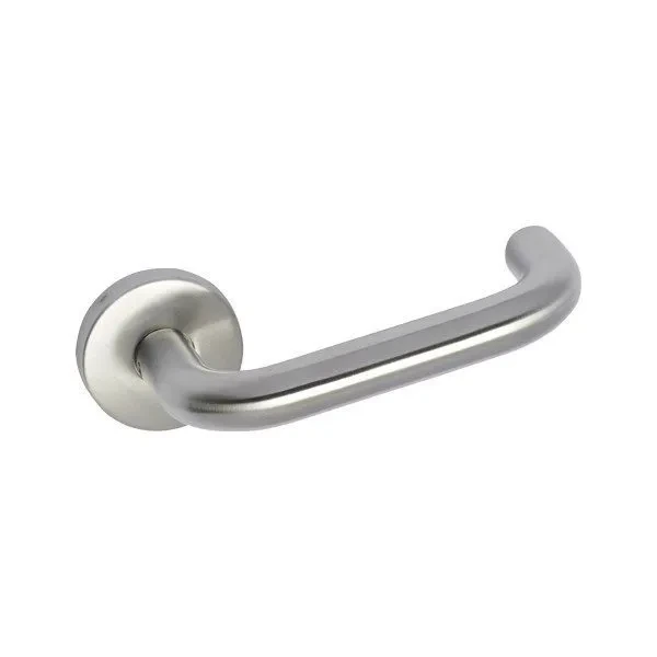 Sprung lever handle set — Satin stainless steel